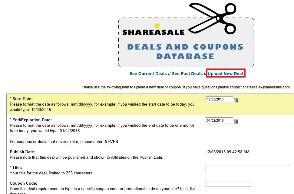 Creating Coupons & Deals in Your ShareASale Affiliate Program